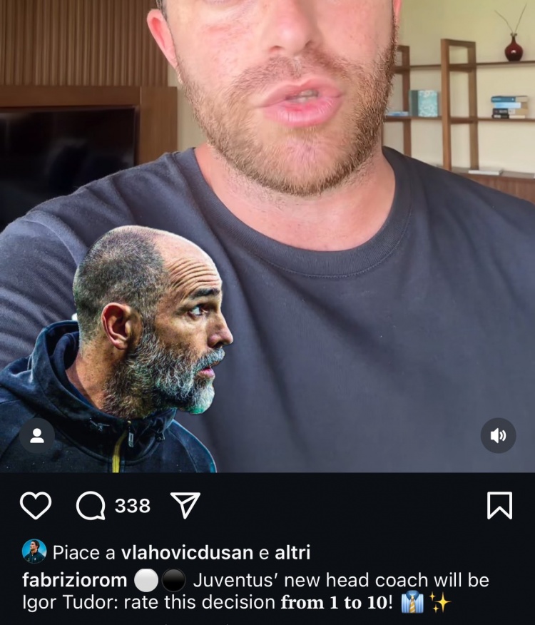 手滑还是？弗拉霍维奇点赞罗马诺确认尤文换帅的动态，随后取消